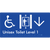 Unisex Accessible Toilet on Level 1 Via Lift w/ Large Arrow