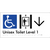Unisex Accessible Toilet on Level 1 Via Lift w/ Large Arrow