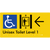 Unisex Accessible Toilet on Level 1 Via Lift w/ Large Arrow