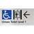 Unisex Accessible Toilet on Level 1 Via Lift w/ Large Arrow