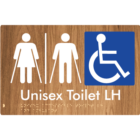 Braille Sign Unisex Accessible Toilet RH and Ambulant with Airlock - Braille Tactile Signs Aust. - BTS309RH-AL-wdg - Custom Signs - Fast Shipping - High Quality - Australian Made & Owned