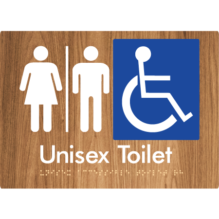 Braille Sign Unisex Accessible Toilet with Airlock - Braille Tactile Signs Aust. - BTS210-AL-wdg - Custom Signs - Fast Shipping - High Quality - Australian Made & Owned