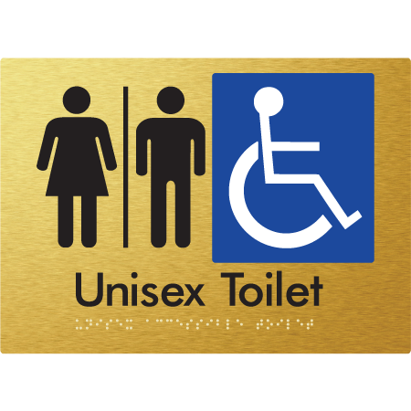 Braille Sign Unisex Accessible Toilet with Airlock - Braille Tactile Signs Aust. - BTS210-AL-aliG - Custom Signs - Fast Shipping - High Quality - Australian Made & Owned