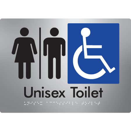 Braille Sign Unisex Accessible Toilet with Airlock - Braille Tactile Signs Aust. - BTS210-AL-aliS - Custom Signs - Fast Shipping - High Quality - Australian Made & Owned