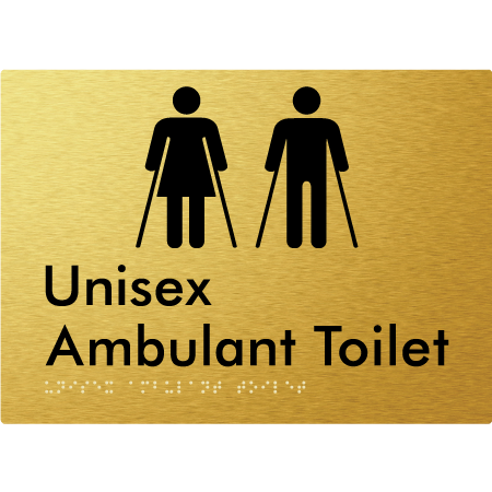 Braille Sign Unisex Ambulant Toilet - Braille Tactile Signs Aust. - BTS224n-aliG - Custom Signs - Fast Shipping - High Quality - Australian Made & Owned