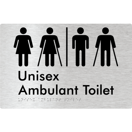 Braille Sign Unisex Ambulant Toilet with Airlock - Braille Tactile Signs Aust. - BTS397-AL-aliB - Custom Signs - Fast Shipping - High Quality - Australian Made & Owned