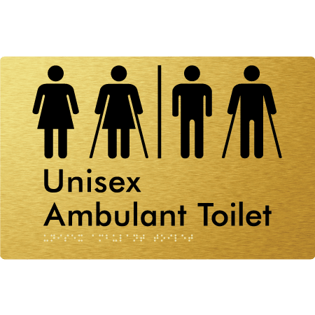 Braille Sign Unisex Ambulant Toilet with Airlock - Braille Tactile Signs Aust. - BTS397-AL-aliG - Custom Signs - Fast Shipping - High Quality - Australian Made & Owned