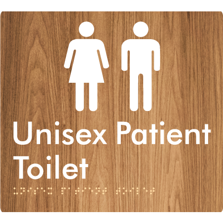 Braille Sign Unisex Patient Toilet - Braille Tactile Signs Aust. - BTS352-wdg - Custom Signs - Fast Shipping - High Quality - Australian Made & Owned