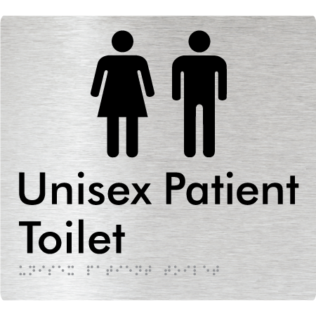 Braille Sign Unisex Patient Toilet - Braille Tactile Signs Aust. - BTS352-aliB - Custom Signs - Fast Shipping - High Quality - Australian Made & Owned