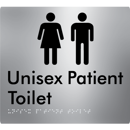 Braille Sign Unisex Patient Toilet - Braille Tactile Signs Aust. - BTS352-aliS - Custom Signs - Fast Shipping - High Quality - Australian Made & Owned