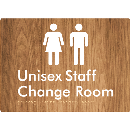 Braille Sign Unisex Staff Change Room - Braille Tactile Signs Aust. - BTS344-wdg - Custom Signs - Fast Shipping - High Quality - Australian Made & Owned
