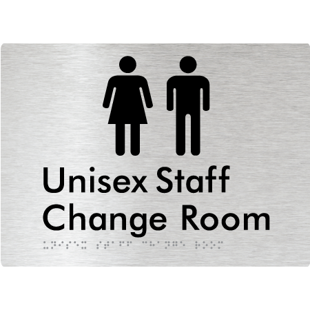 Braille Sign Unisex Staff Change Room - Braille Tactile Signs Aust. - BTS344-aliB - Custom Signs - Fast Shipping - High Quality - Australian Made & Owned