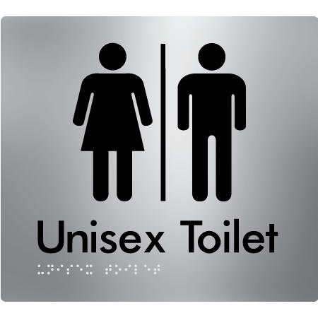 Braille Sign Unisex Toilet with Airlock - Braille Tactile Signs Aust. - BTS03-AL-aliS - Custom Signs - Fast Shipping - High Quality - Australian Made & Owned