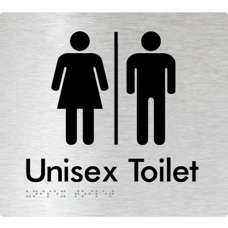 Braille Sign Unisex Toilet with Airlock - Braille Tactile Signs Aust. - BTS03-AL-aliB - Custom Signs - Fast Shipping - High Quality - Australian Made & Owned