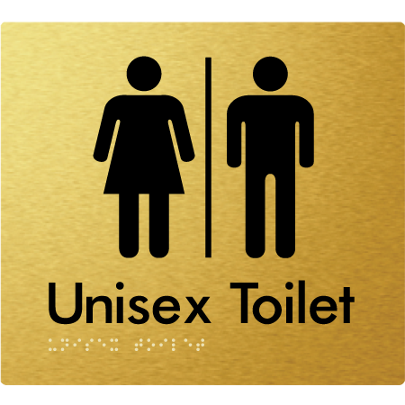 Braille Sign Unisex Toilet with Airlock - Braille Tactile Signs Aust. - BTS03-AL-aliG - Custom Signs - Fast Shipping - High Quality - Australian Made & Owned