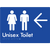 Unisex Toilet with Large Arrow