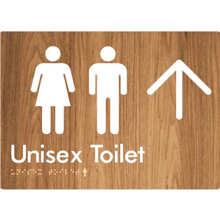 Braille Sign Unisex Toilet with Large Arrow - Braille Tactile Signs Aust. - BTS03->U-wdg - Custom Signs - Fast Shipping - High Quality - Australian Made & Owned