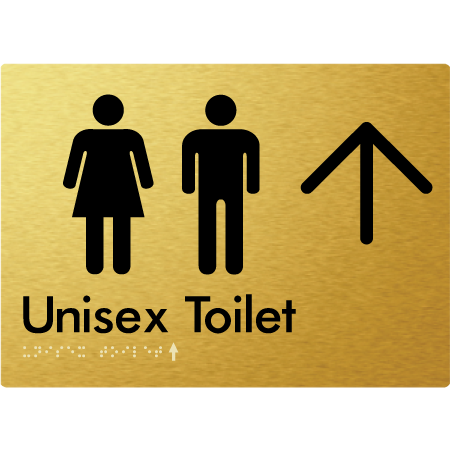 Braille Sign Unisex Toilet with Large Arrow - Braille Tactile Signs Aust. - BTS03->U-aliG - Custom Signs - Fast Shipping - High Quality - Australian Made & Owned