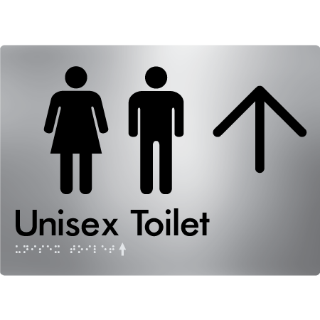 Braille Sign Unisex Toilet with Large Arrow - Braille Tactile Signs Aust. - BTS03->U-aliS - Custom Signs - Fast Shipping - High Quality - Australian Made & Owned