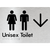 Unisex Toilet with Large Arrow
