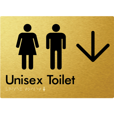 Braille Sign Unisex Toilet with Large Arrow - Braille Tactile Signs Aust. - BTS03->D-aliG - Custom Signs - Fast Shipping - High Quality - Australian Made & Owned