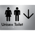 Unisex Toilet with Large Arrow