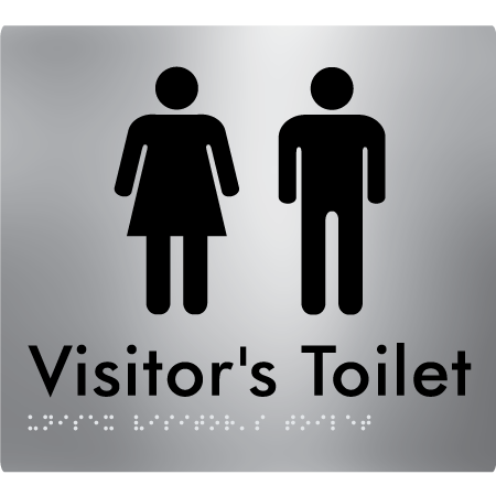 Braille Sign Unisex Visitor's Toilet - Braille Tactile Signs Aust. - BTS131-aliS - Custom Signs - Fast Shipping - High Quality - Australian Made & Owned