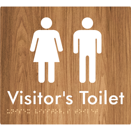 Braille Sign Unisex Visitor's Toilet - Braille Tactile Signs Aust. - BTS131-wdg - Custom Signs - Fast Shipping - High Quality - Australian Made & Owned