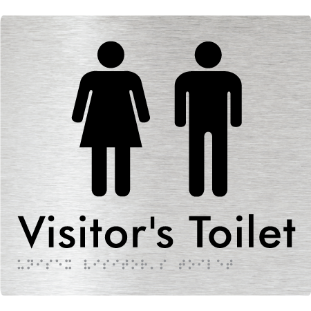 Braille Sign Unisex Visitor's Toilet - Braille Tactile Signs Aust. - BTS131-aliB - Custom Signs - Fast Shipping - High Quality - Australian Made & Owned