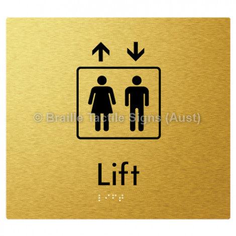 Braille Sign Lift - Braille Tactile Signs (Aust) - BTS228-aliG - Fully Custom Signs - Fast Shipping - High Quality - Australian Made & Owned