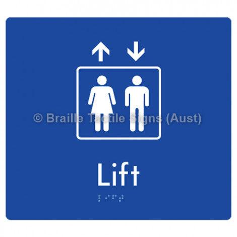 Braille Sign Lift - Braille Tactile Signs (Aust) - BTS228-blu - Fully Custom Signs - Fast Shipping - High Quality - Australian Made & Owned