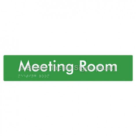Braille Sign Meeting Room - Braille Tactile Signs (Aust) - BTS249-grn - Fully Custom Signs - Fast Shipping - High Quality - Australian Made & Owned