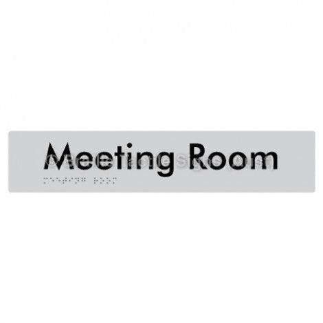 Braille Sign Meeting Room - Braille Tactile Signs (Aust) - BTS249-slv - Fully Custom Signs - Fast Shipping - High Quality - Australian Made & Owned