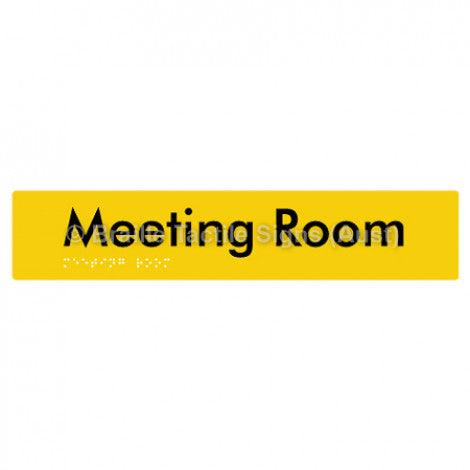 Braille Sign Meeting Room - Braille Tactile Signs (Aust) - BTS249-yel - Fully Custom Signs - Fast Shipping - High Quality - Australian Made & Owned