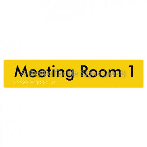 Braille Sign Meeting Room 1 - Braille Tactile Signs (Aust) - BTS249-01-yel - Fully Custom Signs - Fast Shipping - High Quality - Australian Made & Owned