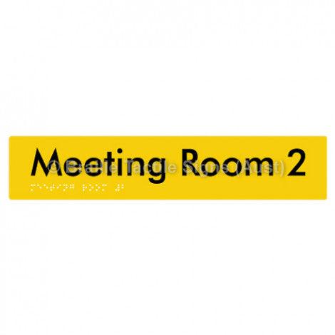 Braille Sign Meeting Room 2 - Braille Tactile Signs (Aust) - BTS249-02-yel - Fully Custom Signs - Fast Shipping - High Quality - Australian Made & Owned