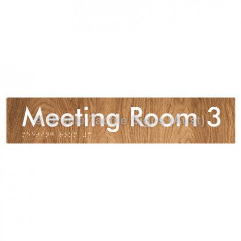Braille Sign Meeting Room 3 - Braille Tactile Signs (Aust) - BTS249-03-wdg - Fully Custom Signs - Fast Shipping - High Quality - Australian Made & Owned