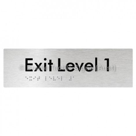 Braille Sign Exit Level 1 - Braille Tactile Signs (Aust) - BTS278-01-aliB - Fully Custom Signs - Fast Shipping - High Quality - Australian Made &amp; Owned