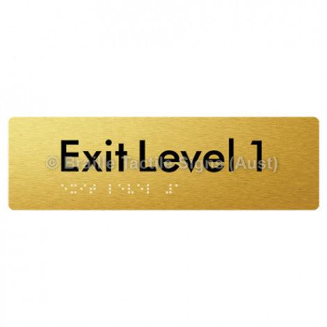 Braille Sign Exit Level 1 - Braille Tactile Signs (Aust) - BTS278-01-aliG - Fully Custom Signs - Fast Shipping - High Quality - Australian Made &amp; Owned