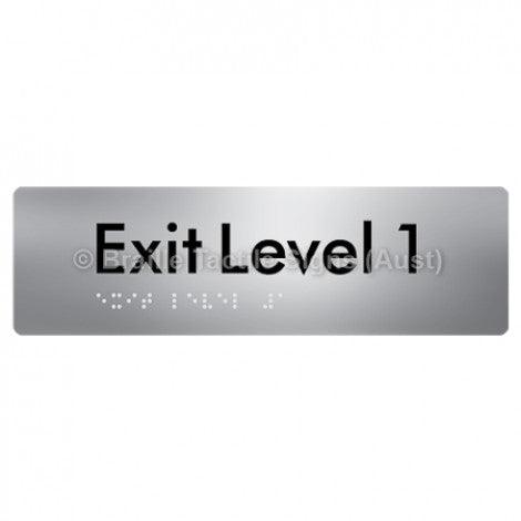 Braille Sign Exit Level 1 - Braille Tactile Signs (Aust) - BTS278-01-aliS - Fully Custom Signs - Fast Shipping - High Quality - Australian Made &amp; Owned