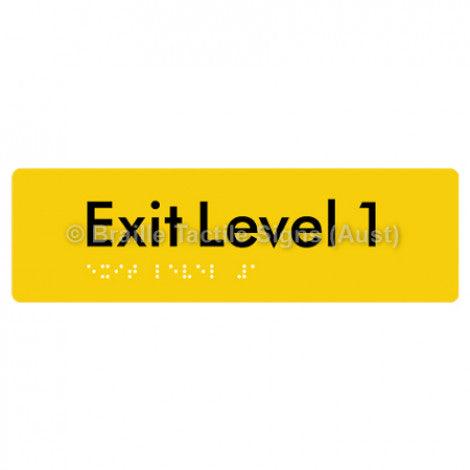 Braille Sign Exit Level 1 - Braille Tactile Signs (Aust) - BTS278-01-yel - Fully Custom Signs - Fast Shipping - High Quality - Australian Made &amp; Owned
