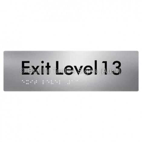 Braille Sign Exit Level 13 - Braille Tactile Signs (Aust) - BTS278-13-aliS - Fully Custom Signs - Fast Shipping - High Quality - Australian Made & Owned