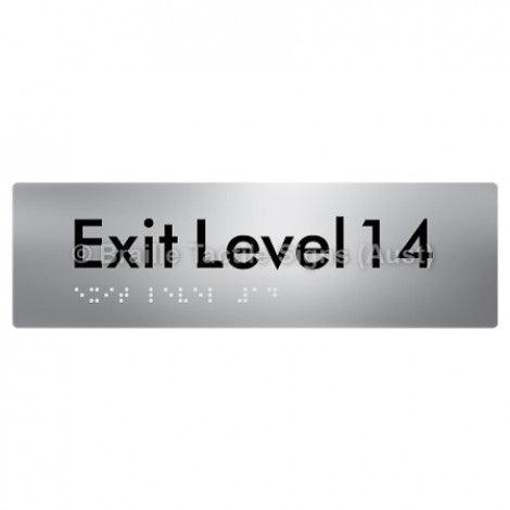 Braille Sign Exit Level 14 - Braille Tactile Signs (Aust) - BTS278-14-aliS - Fully Custom Signs - Fast Shipping - High Quality - Australian Made & Owned
