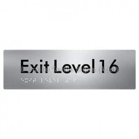 Braille Sign Exit Level 16 - Braille Tactile Signs (Aust) - BTS278-16-aliS - Fully Custom Signs - Fast Shipping - High Quality - Australian Made & Owned