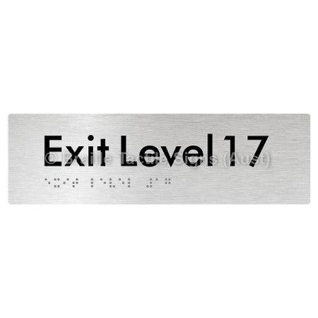 Braille Sign Exit Level 17 - Braille Tactile Signs (Aust) - BTS278-17-aliB - Fully Custom Signs - Fast Shipping - High Quality - Australian Made & Owned