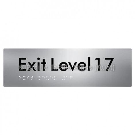 Braille Sign Exit Level 17 - Braille Tactile Signs (Aust) - BTS278-17-aliS - Fully Custom Signs - Fast Shipping - High Quality - Australian Made & Owned