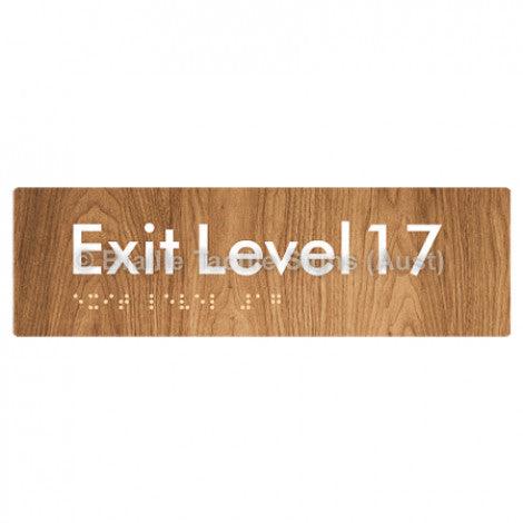 Braille Sign Exit Level 17 - Braille Tactile Signs (Aust) - BTS278-17-wdg - Fully Custom Signs - Fast Shipping - High Quality - Australian Made & Owned