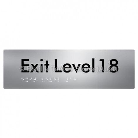 Braille Sign Exit Level 18 - Braille Tactile Signs (Aust) - BTS278-18-aliS - Fully Custom Signs - Fast Shipping - High Quality - Australian Made & Owned