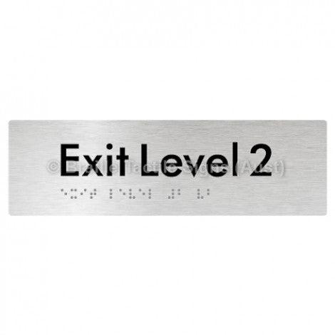 Braille Sign Exit Level 2 - Braille Tactile Signs (Aust) - BTS278-02-aliB - Fully Custom Signs - Fast Shipping - High Quality - Australian Made & Owned