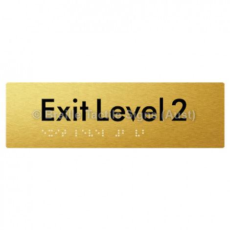 Braille Sign Exit Level 2 - Braille Tactile Signs (Aust) - BTS278-02-aliG - Fully Custom Signs - Fast Shipping - High Quality - Australian Made & Owned